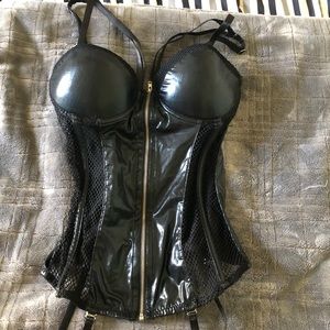 Faux leather lingerie